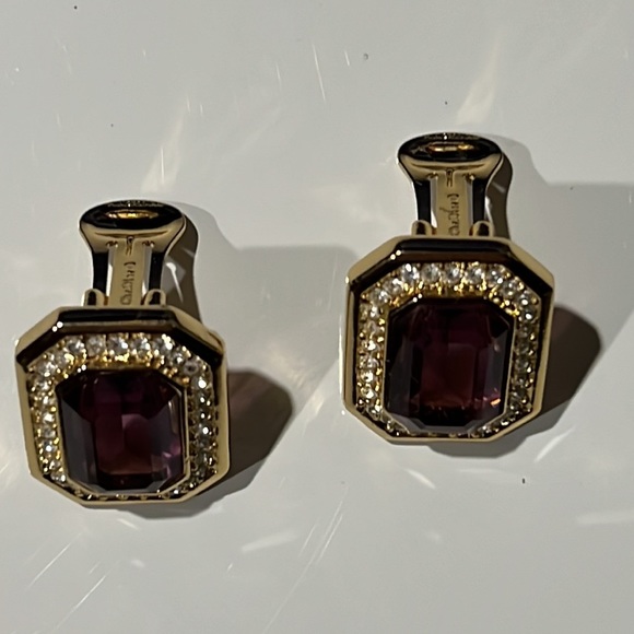 Dior vintage Clip on Earrings Crystal BEAUTIFUL - Picture 4 of 13